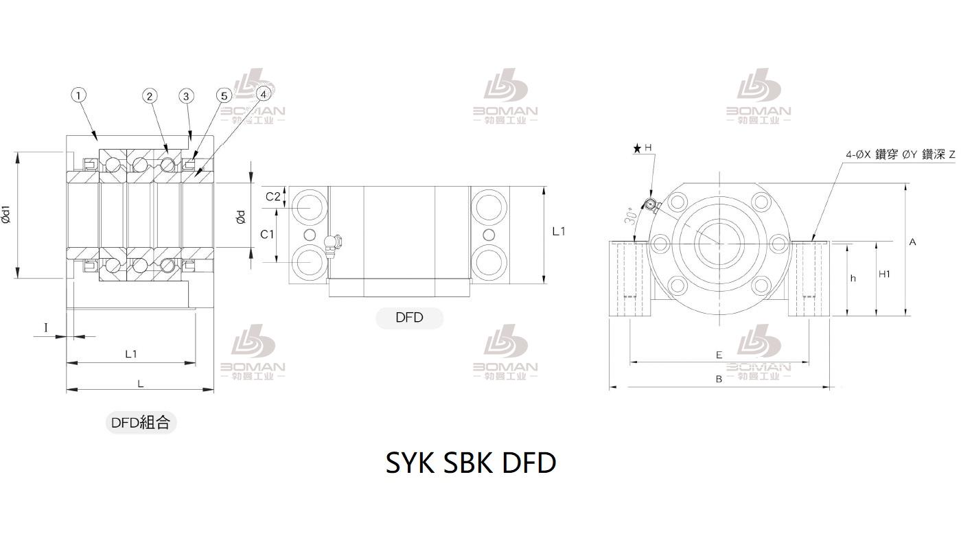 SYK MBL20-F syk丝杆支撑座3d